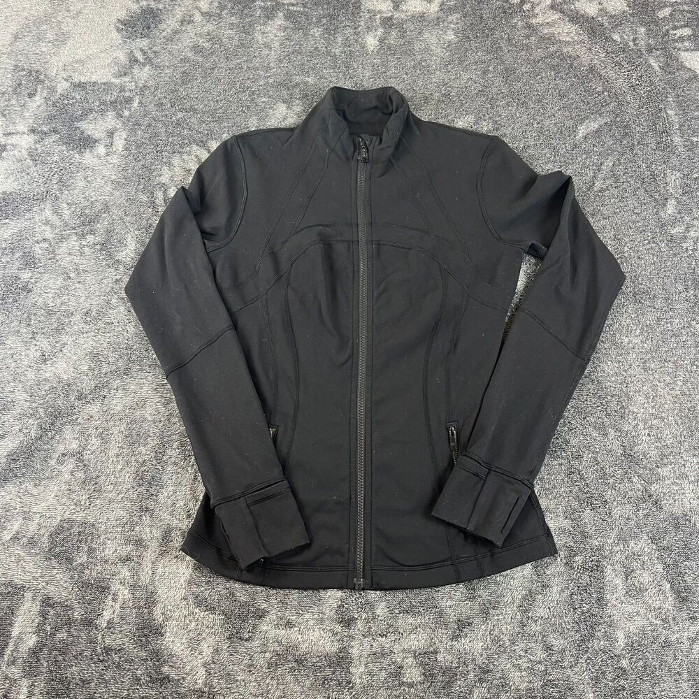 SOLD Lululemon Define Black Jacket Full Zip Square Dot Womens 6 W4AWLS Athletic